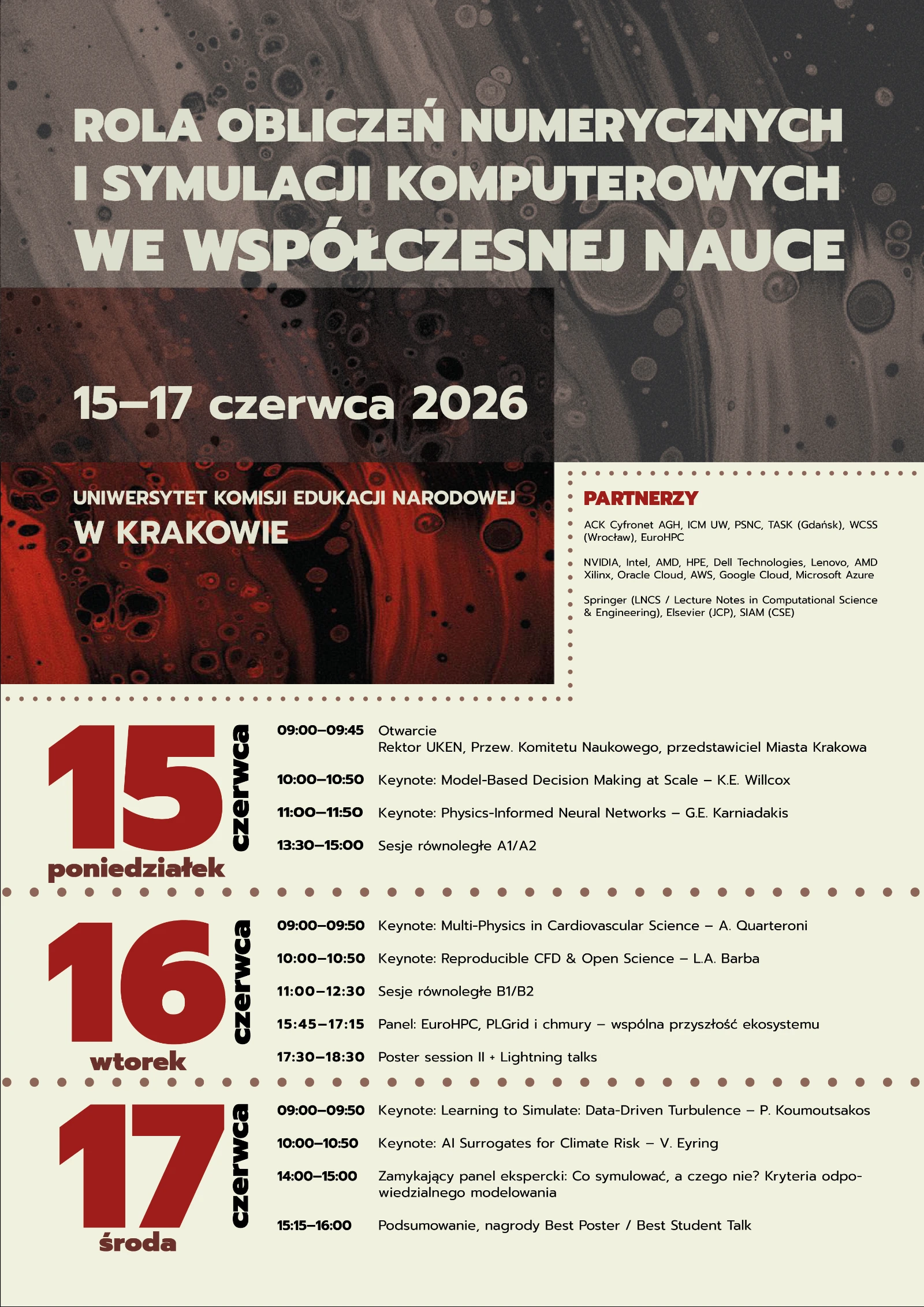 Realizacja Projekt plakatu konferencji o obliczeniach numerycznych i symulacjach