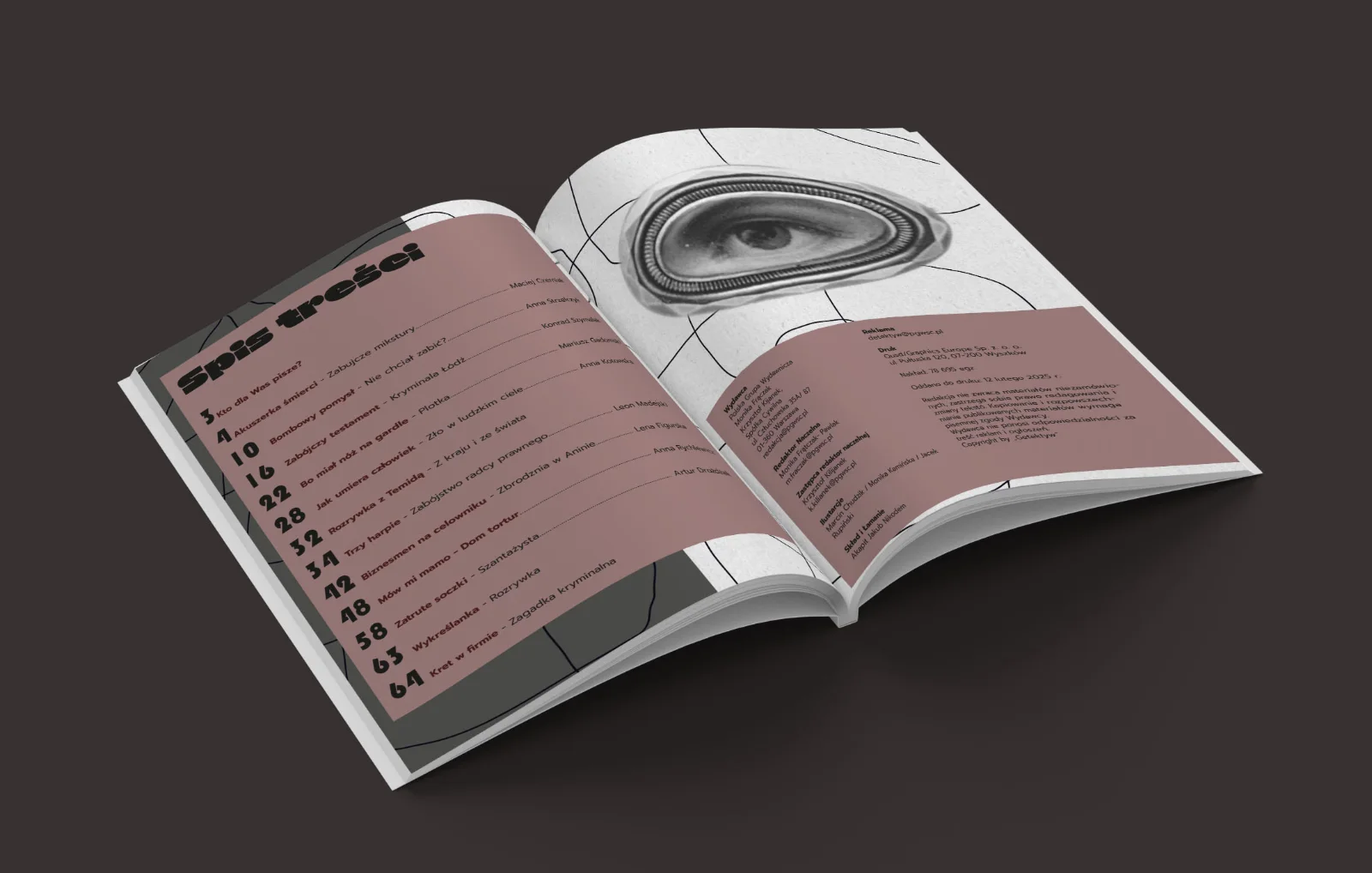 Realizacja Projekt graficzny wydania specjalnego magazynu „Detektyw”
